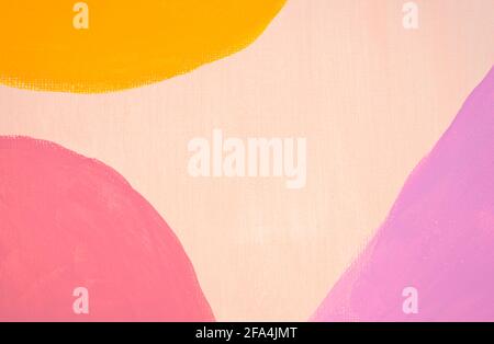 Handgemachte, handbemalte abstrakte Boho Wand Art Stil. Skandinavische moderne, minimalistische Kunstwerke. Terrakotta-Kunst aus der Mitte des Jahrhunderts. Neutral, pastellfarben, blassrosa. Stockfoto