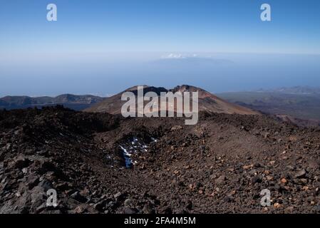 Blick vom Teide то Pico Viejo Berg. Teide Nationalpark, Teneriffa, Kanarische Inseln, Spanien. Stockfoto