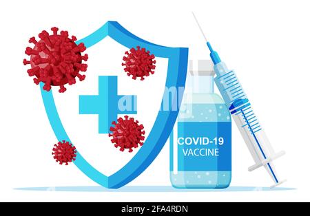 Impfung gegen Coronavirus. Zeit zum Impfen Stock Vektor