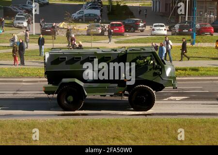 MINSK, WEISSRUSSLAND - 8. Mai 2020: Vorbereitung der Parade am Tag des Sieges. Stockfoto