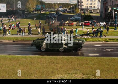 MINSK, WEISSRUSSLAND - 8. Mai 2020: Vorbereitung der Parade am Tag des Sieges. Stockfoto