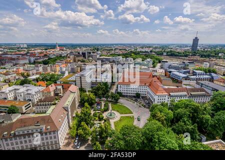 Augsburg - Bezirk rund um den Hauptbahnhof Stockfoto