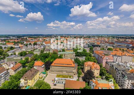 Augsburg - Bezirk rund um den Hauptbahnhof Stockfoto