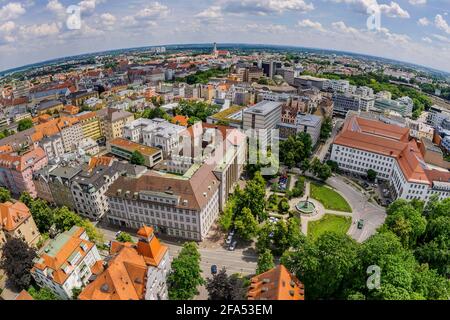 Augsburg - Bezirk rund um den Hauptbahnhof Stockfoto