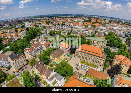 Augsburg - Bezirk rund um den Hauptbahnhof Stockfoto