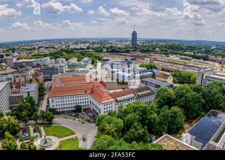 Augsburg - Bezirk rund um den Hauptbahnhof Stockfoto