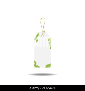 Label-Tag-Papier weiß leer isoliert auf weißem Hintergrund. Stock Vektor