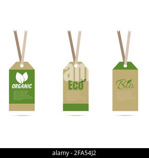 Blatt-Logo organische Label eco Symbol Vektor isoliert Hintergrund. Stock Vektor