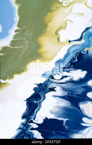 Fluid Art. Mischen von Farben. Marmorstruktur. Stockfoto