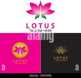 Vektor-Lotusblumen-Design für Spa, Yoga-Kurs, Hotel und Resort Stock Vektor
