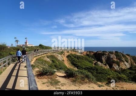 Leuchtturm Ponta da Piedade Lagos Algarve Portugal Europa Stockfoto