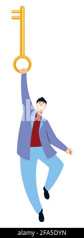 Mann Mit Schlüssel Stock Vektor