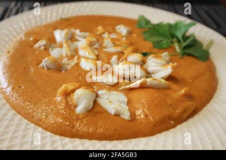 Chilikrabbe, gebratene Krabbe mit Curry-Pulver, thailändische Küche Stockfoto