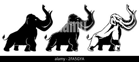 Mammut auf Weiß Stock Vektor