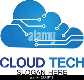 Cloud-Technologie Logo Icon template.Cloud-Symbol mit Schaltplan. IT und Computer, Internet und Konnektivität Vektor-Illustration. Stock Vektor