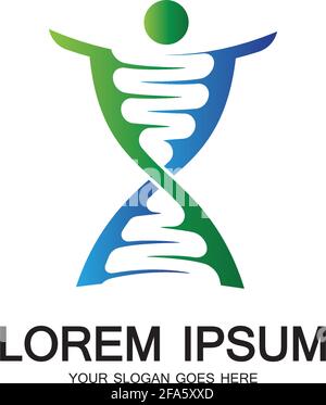 Design-Vektor für das menschliche DNA-Logo-Symbol Stock Vektor