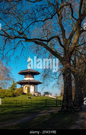 Peace Pagode in Battersea Park, Queenstown Road, Wandsworth, London, England Stockfoto