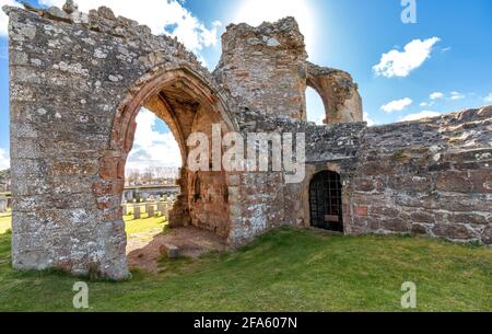 KINLOSS ABBEY MORAY SCHOTTLAND ANSICHT DES GEBÄUDES VOM NORDWESTEN Stockfoto