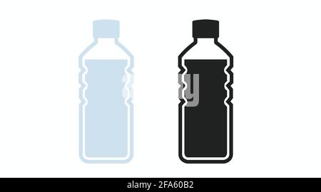 Symbol Für Wasserflasche Eingestellt. Vektor isolierte Abbildung einer Plastikflasche Stock Vektor