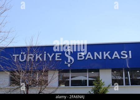 Die Isbank Turkiye Ist Bankasi, Bahcelievler Cankaya Ankara Stockfoto