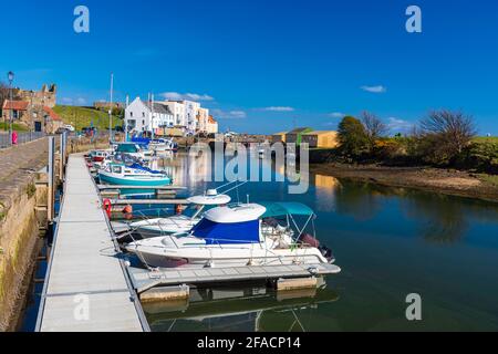 Dies ist der Hafen von St. Andrews in der historischen Stadt St. Andrews in der Grafschaft Fife, Schottland, Großbritannien Stockfoto
