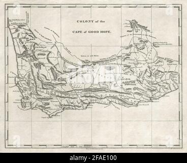 Colony of the Cape of Good Hope von Arrowsmith & Lewis. Südafrika 1812 Karte Stockfoto