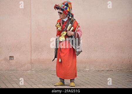 Wasserverkäufer, typischer Charakter Marokkos Stockfoto
