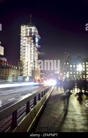 london Big ben bedeckt Stockfoto