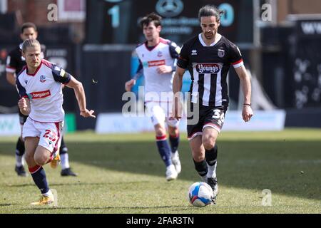 Grimsby Town-Verteidiger Samuel Habergham (36) während des Spiels der Sky Bet League 2 zwischen Grimsby Town und Bolton Wanderers im Blundell Park, Cleethorpes, Stockfoto