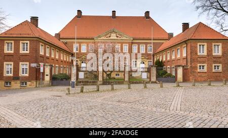 Bischöfliches Palais, Bischofspalast oder Gericht, Residenz des Bischofs von Münster am Domplatz, Münster, Deutschland Stockfoto