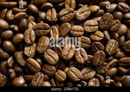 Arabica-Kaffeebohnen, mittelgeröstet Stockfoto