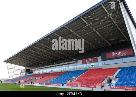 Eine allgemeine Ansicht des AJ Bell Stadium, der Heimat von Salford Red Devils in Eccles, Vereinigtes Königreich am 4/23/2021. (Foto von Simon Whitehead/News Images/Sipa USA) Stockfoto