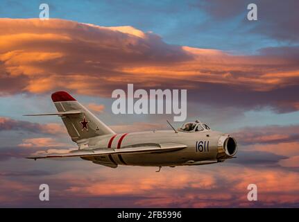 MiG 15 Kampfjet Stockfoto