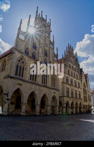 Historische Straße in Münster: Der Prinzipalmarkt Stockfoto