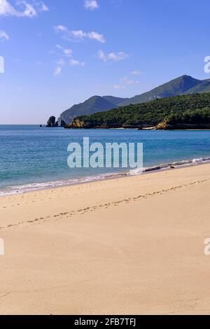 Galapos Strand im Naturpark Arrabida. Setubal, Portugal Stockfoto