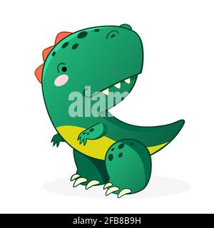 Niedliche Dinosaurier Cartoon Vektor Illustration. Kids Design für Print, Poster, Einladung, T-Shirt und Abzeichen. Stock Vektor