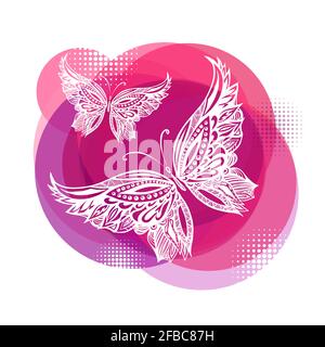 Symbol-Logo lila Butterflys. Vektorgrafik Stock Vektor