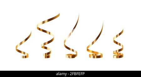 Set aus goldenem Serpentin. Stock Vektor