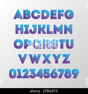 Farbe Linie abstrakt Alphabet Buchstaben ABC Schriftart. 3D Typografie Vektor Illustration Symbol. Stock Vektor