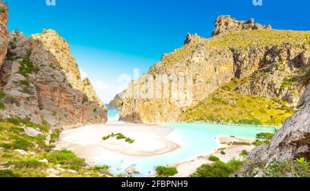 Torrente de Pareis, Mallorca, Balearen, Spanien Stockfoto