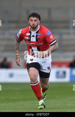 Eccles, Großbritannien. April 2021. Oliver Roberts (15) von Salford Red Devils während des Spiels in Eccles, Vereinigtes Königreich am 4/23/2021. (Foto von Richard Long/News Images/Sipa USA) Quelle: SIPA USA/Alamy Live News Stockfoto