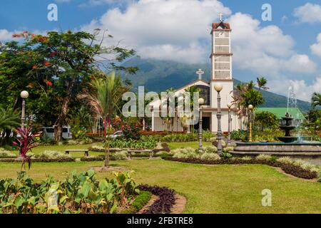 Parque Central Square in La Fortuna Village, Costa Rica Stockfoto