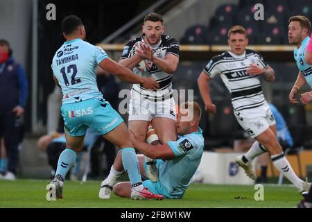 Hull, England. Freitag, 23. April 2021. Jake Connor von Hull FC während des Betfred Super League-Spiels zwischen Hull FC und Wakefield Trinity im KCOM Stadium. (Ashley Allen/Alamy Live News. Stockfoto