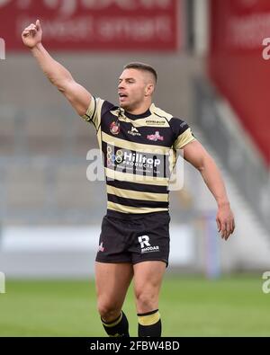 Eccles, Großbritannien. April 2021. Matty Russell (2) von Leigh Centurions während des Spiels in Eccles, Vereinigtes Königreich am 4/23/2021. (Foto von Richard Long/News Images/Sipa USA) Quelle: SIPA USA/Alamy Live News Stockfoto