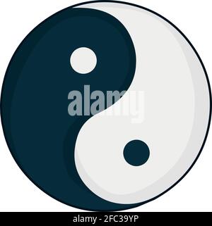 Vektordarstellung des Yin Yang-Symbols Stock Vektor