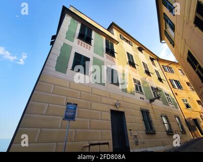 Alte Burg von Bogliasco pictorsque Dorf Genua Ligurien Italien Stockfoto