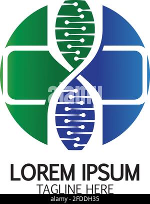 Design-Vorlage für Health Cross DNA-Logo-Symbole Stock Vektor