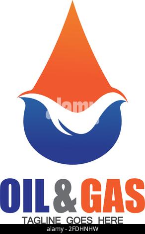 Vorlage für Vektorsymbole für das Öl- und Gaslogo Stock Vektor