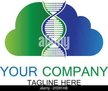 DNA Cloud Logo Vektor Design Template-Vektor Stock Vektor