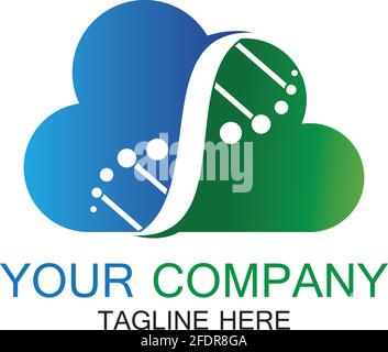 DNA Cloud Logo Vektor Design Template-Vektor Stock Vektor